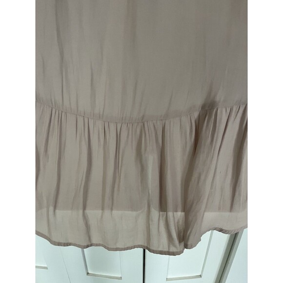 Ro & De Boho Peasant Ruffle Blouse Top Shirt Tie Keyhole Pleats Short Sleeve S M - Picture 4 of 5